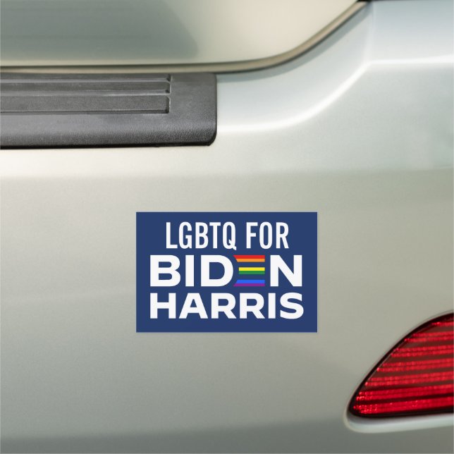 LGBTQ FOR JOE BIDEN & KAMALA HARRIS  2024 CAR MAGNET (In Situ)