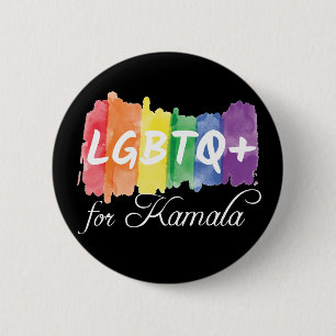 LGBTQ for Kamala Rainbow Gay Pride Election Button