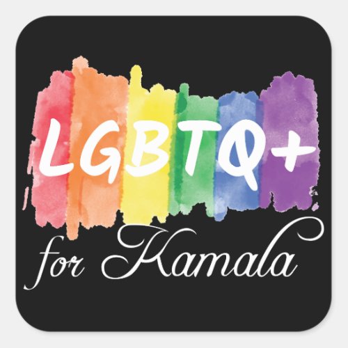 LGBTQ for Kamala Rainbow Gay Pride Election Square Sticker