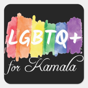 LGBTQ for Kamala Rainbow Gay Pride Election Square Sticker