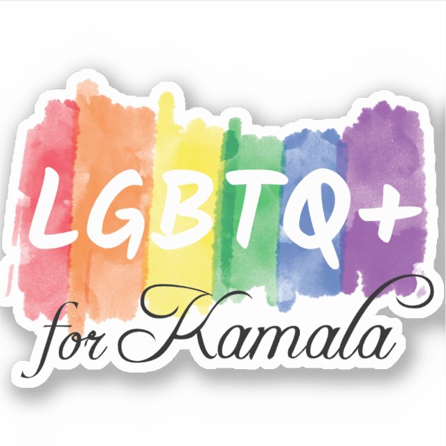 LGBTQ for Kamala Rainbow Gay Pride Laptop Sticker (Front)