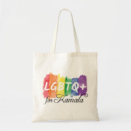 LGBTQ for Kamala Rainbow Gay Pride Tote Bag