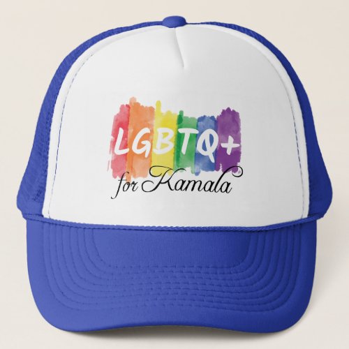 LGBTQ for Kamala Rainbow Gay Pride Trucker Hat