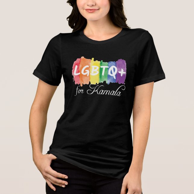 LGBTQ for Kamala Rainbow Gay Pride Women's Tri-Blend Shirt (Front)