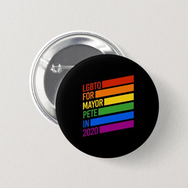 LGBTQ For Mayor Pete 2020 Button (Front & Back)