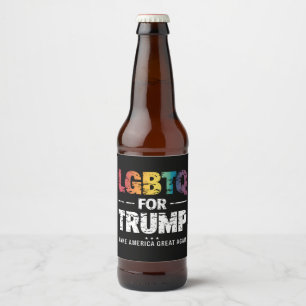 LGBTQ FOR TRUMP GAY LESBIAN FOR TRUMP 2024 BEER BOTTLE LABEL