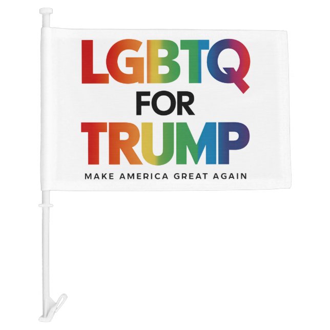 LGBTQ FOR TRUMP GAY LESBIAN FOR TRUMP 2024  CAR FLAG (Front)