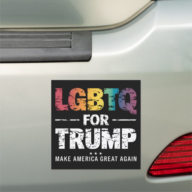 LGBTQ FOR TRUMP GAY LESBIAN FOR TRUMP 2024  CAR MAGNET (In Situ)