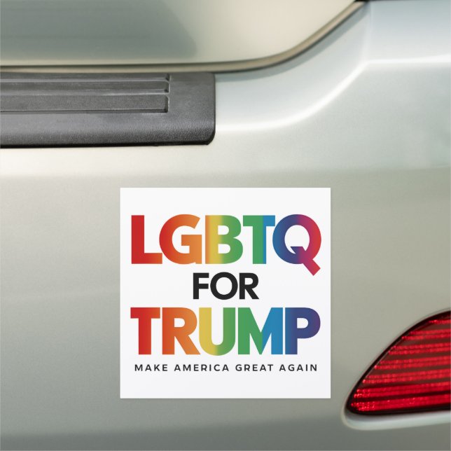 LGBTQ FOR TRUMP GAY LESBIAN FOR TRUMP 2024  CAR MAGNET (In Situ)