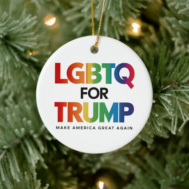 LGBTQ FOR TRUMP GAY LESBIAN FOR TRUMP 2024  CERAMIC ORNAMENT (Tree)
