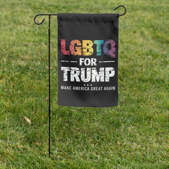 LGBTQ FOR TRUMP GAY LESBIAN FOR TRUMP 2024  GARDEN FLAG (In SItu)