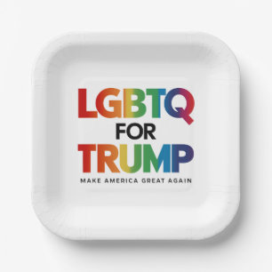 LGBTQ FOR TRUMP GAY LESBIAN FOR TRUMP 2024  PAPER PLATES
