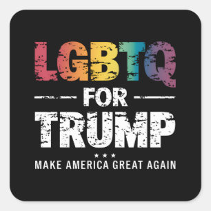 LGBTQ FOR TRUMP GAY LESBIAN FOR TRUMP 2024 SQUARE STICKER