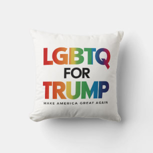 LGBTQ FOR TRUMP GAY LESBIAN FOR TRUMP 2024 THROW PILLOW