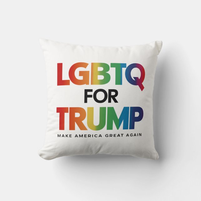 LGBTQ FOR TRUMP GAY LESBIAN FOR TRUMP 2024  THROW PILLOW (Front)