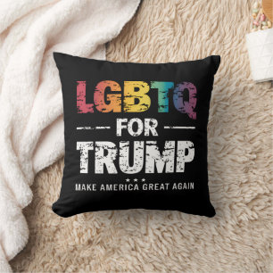 LGBTQ FOR TRUMP GAY LESBIAN FOR TRUMP 2024 THROW PILLOW