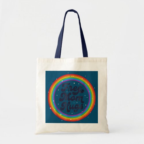 LGBTQ Free Mom Hugs Gay Pride LGBT Ally Rainbow Tote Bag