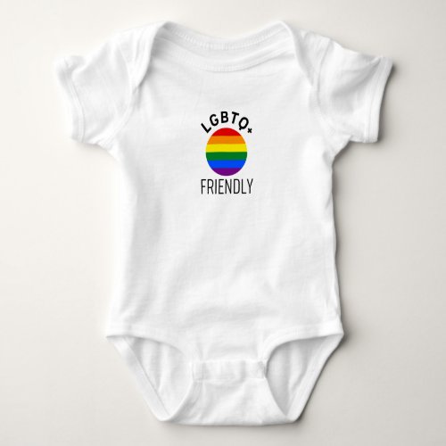 lgbtq friendly flag homosexual rainbow hope symbol baby bodysuit