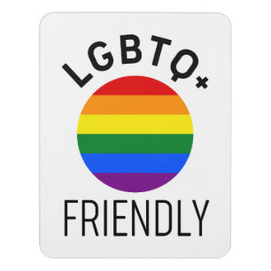 lgbtq friendly flag homosexual rainbow hope symbol door sign