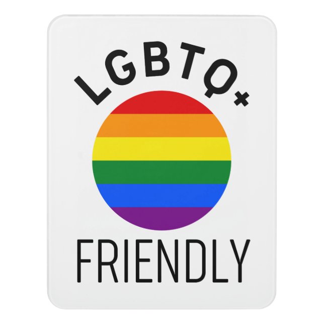 lgbtq friendly flag homosexual rainbow hope symbol door sign (Contemporary Vert)