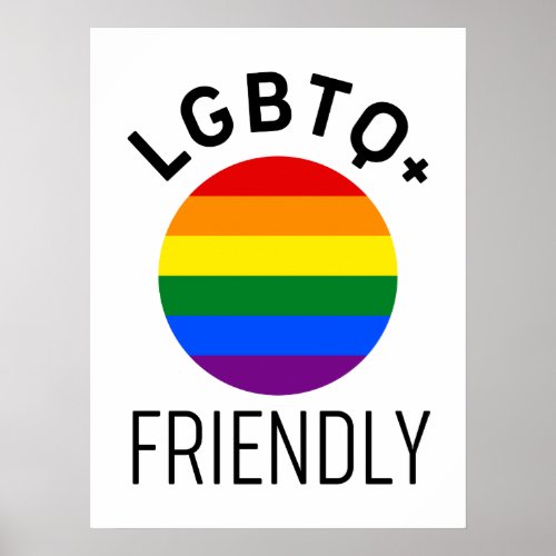 lgbtq friendly flag homosexual rainbow hope symbol poster