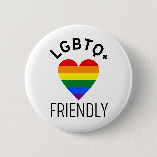 lgbtq friendly pride flag symbol love gay lgbt rai button (Front)
