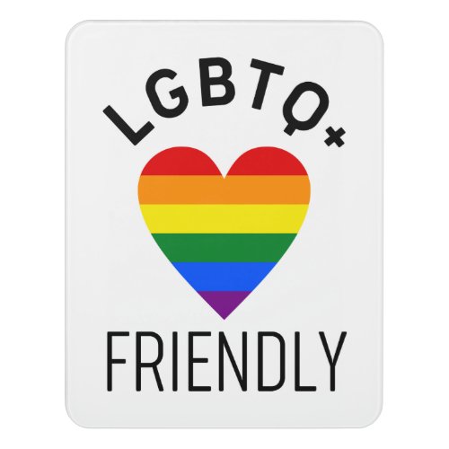 lgbtq friendly pride flag symbol love gay lgbt rai door sign