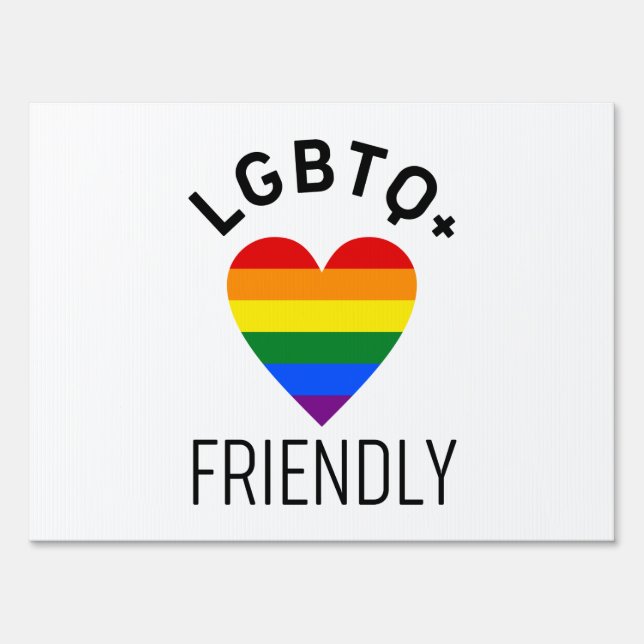 lgbtq friendly pride flag symbol love gay lgbt rai sign (Front)