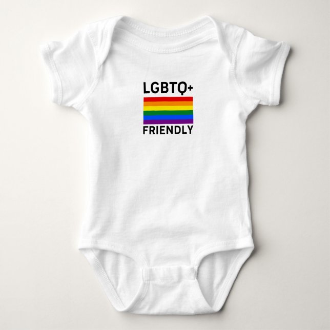 lgbtq friendly pride flag symbol Transsexual gay l Baby Bodysuit (Front)