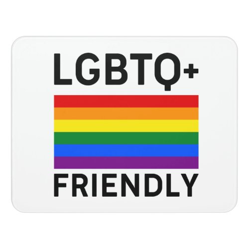 lgbtq friendly pride flag symbol Transsexual gay l Door Sign