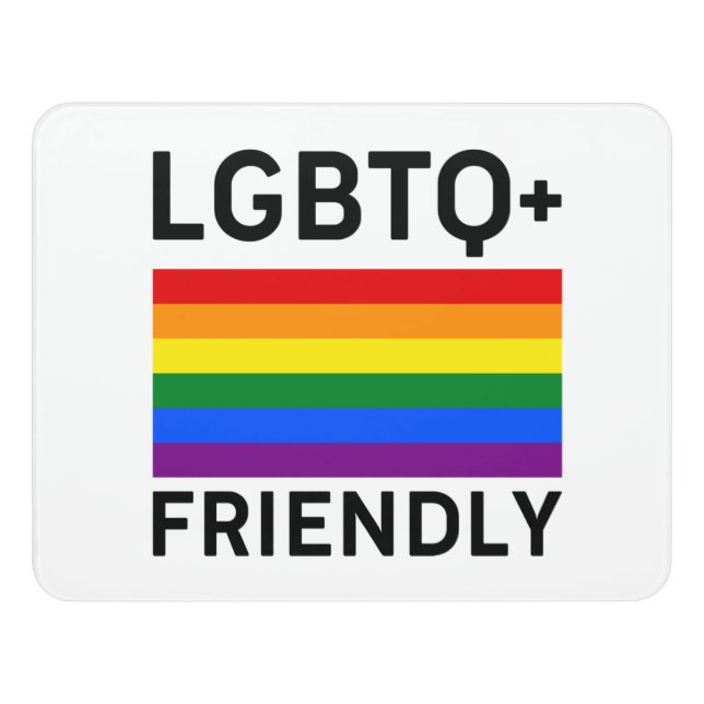 lgbtq friendly pride flag symbol Transsexual gay l Door Sign (Contemporary Front)