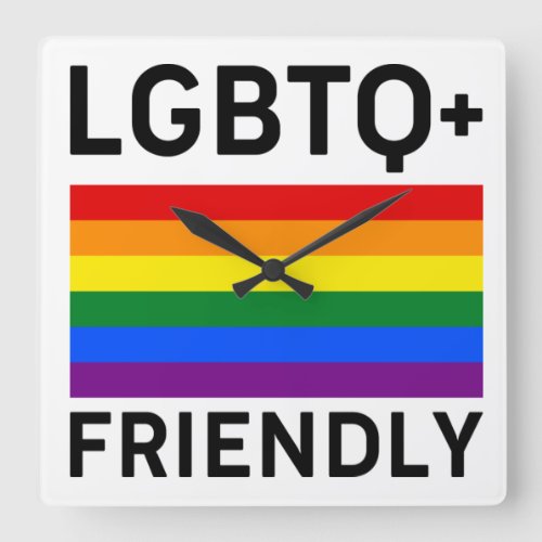 lgbtq friendly pride flag symbol Transsexual gay l Square Wall Clock