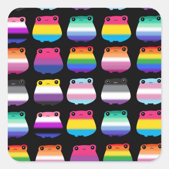 LGBTQ Frogs Square Sticker (Front)