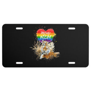 LGBTQ Gay Lesbian Pride Mama Tiger Baby Proud Mom License Plate