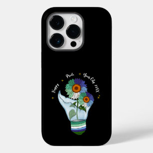 LGBTQ Gay Man Flag Sunflowers in a Light Bulb Case-Mate iPhone 14 Pro Case