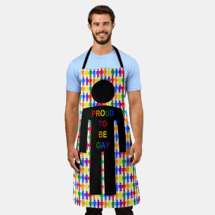 LGBTQ Gay Man Silhouette and Rainbow Men Apron