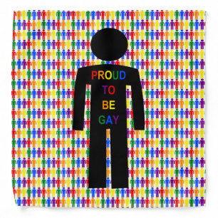 LGBTQ Gay Man Silhouette and Rainbow Men Bandana