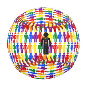 LGBTQ Gay Man Silhouette and Rainbow Men Baseball