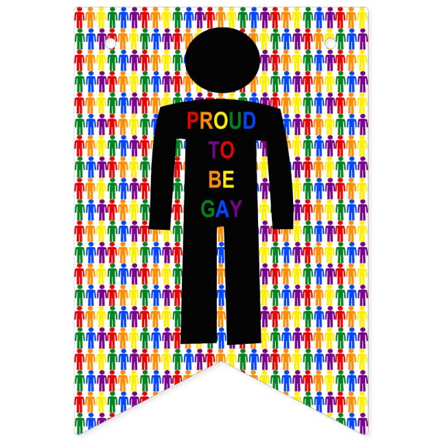 LGBTQ Gay Man Silhouette and Rainbow Men Bunting Flags (First Flag)