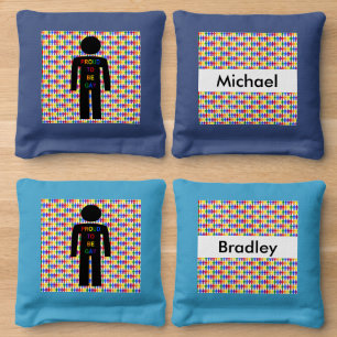 LGBTQ Gay Man Silhouette and Rainbow Men Custom Cornhole Bags