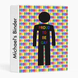 LGBTQ Gay Man Silhouette and Rainbow Men Custom Mini Binder