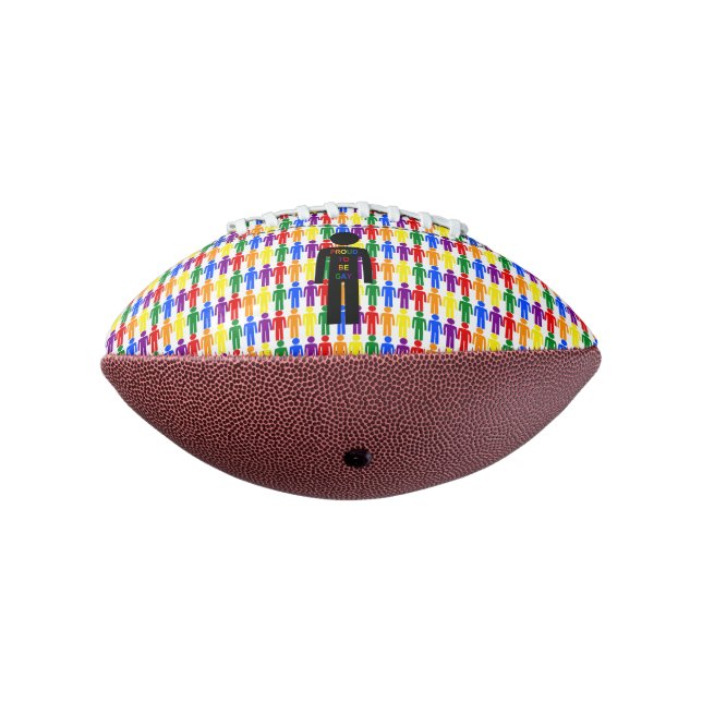 LGBTQ Gay Man Silhouette and Rainbow Men Football (Rotated 270)