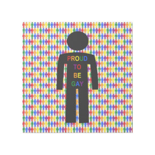 LGBTQ Gay Man Silhouette and Rainbow Men Gallery Wrap