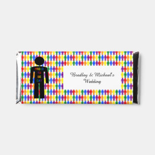 LGBTQ Gay Man Silhouette and Rainbow Men Hershey Bar Favors