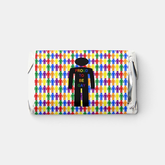 LGBTQ Gay Man Silhouette and Rainbow Men Hershey's Miniatures (Front)