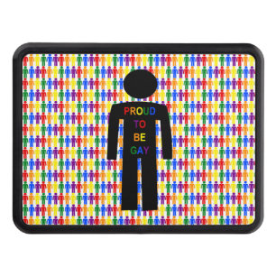LGBTQ Gay Man Silhouette and Rainbow Men Hitch Cover