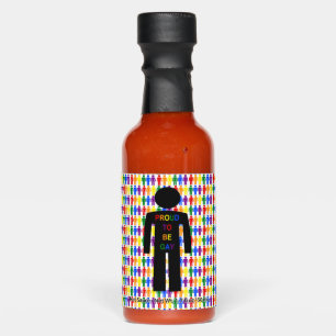 LGBTQ Gay Man Silhouette and Rainbow Men Hot Sauces
