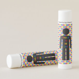 LGBTQ Gay Man Silhouette and Rainbow Men Lip Balm