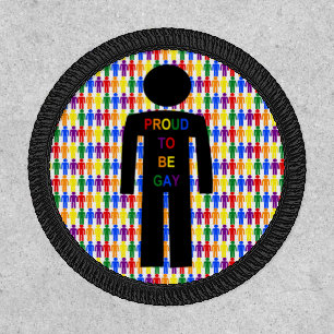 LGBTQ Gay Man Silhouette and Rainbow Men Patch