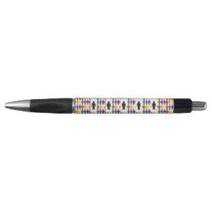 LGBTQ Gay Man Silhouette and Rainbow Men Pen